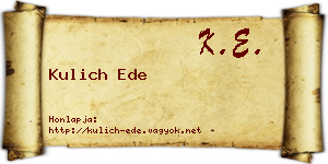 Kulich Ede névjegykártya